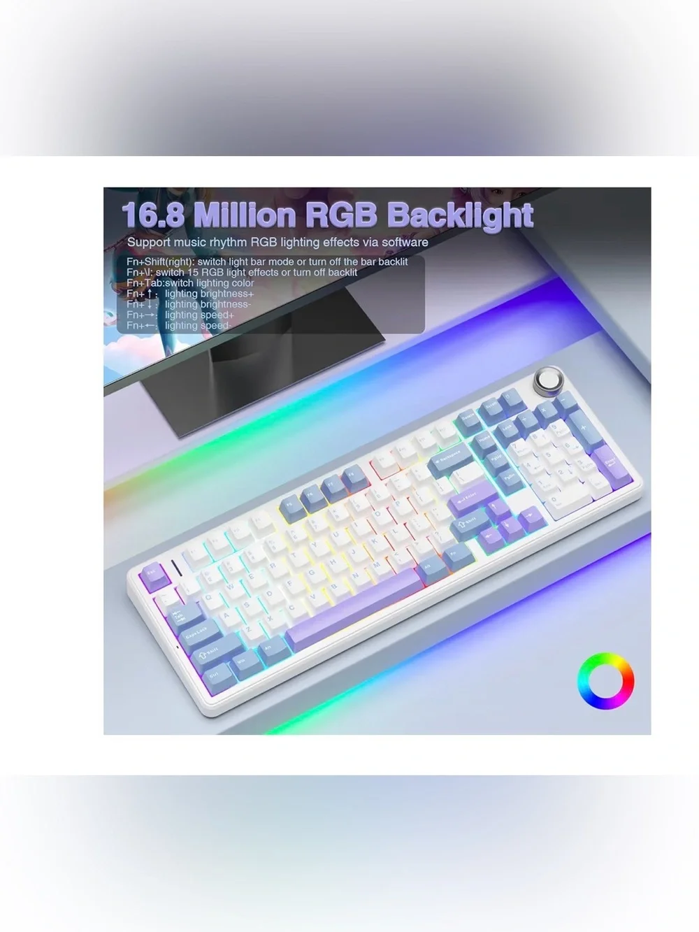 AULA F99 Pro Mechanical RGB Hot Swappable Keyboard with Knob.